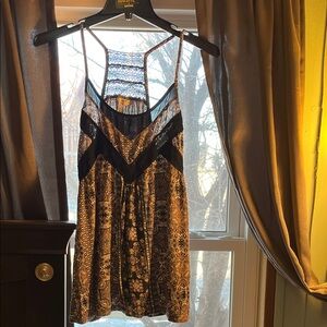 Maurices Elegant Black and Gold Lace Tank Top